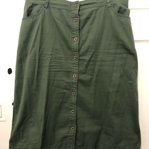 Army green A line skirt size 12 plus